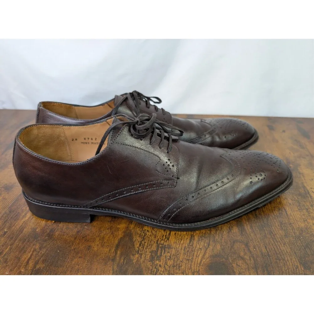 Johnston & Murphy Wingtip Chestnut-Brown Leather Men’s Dress Shoes Size US 13M